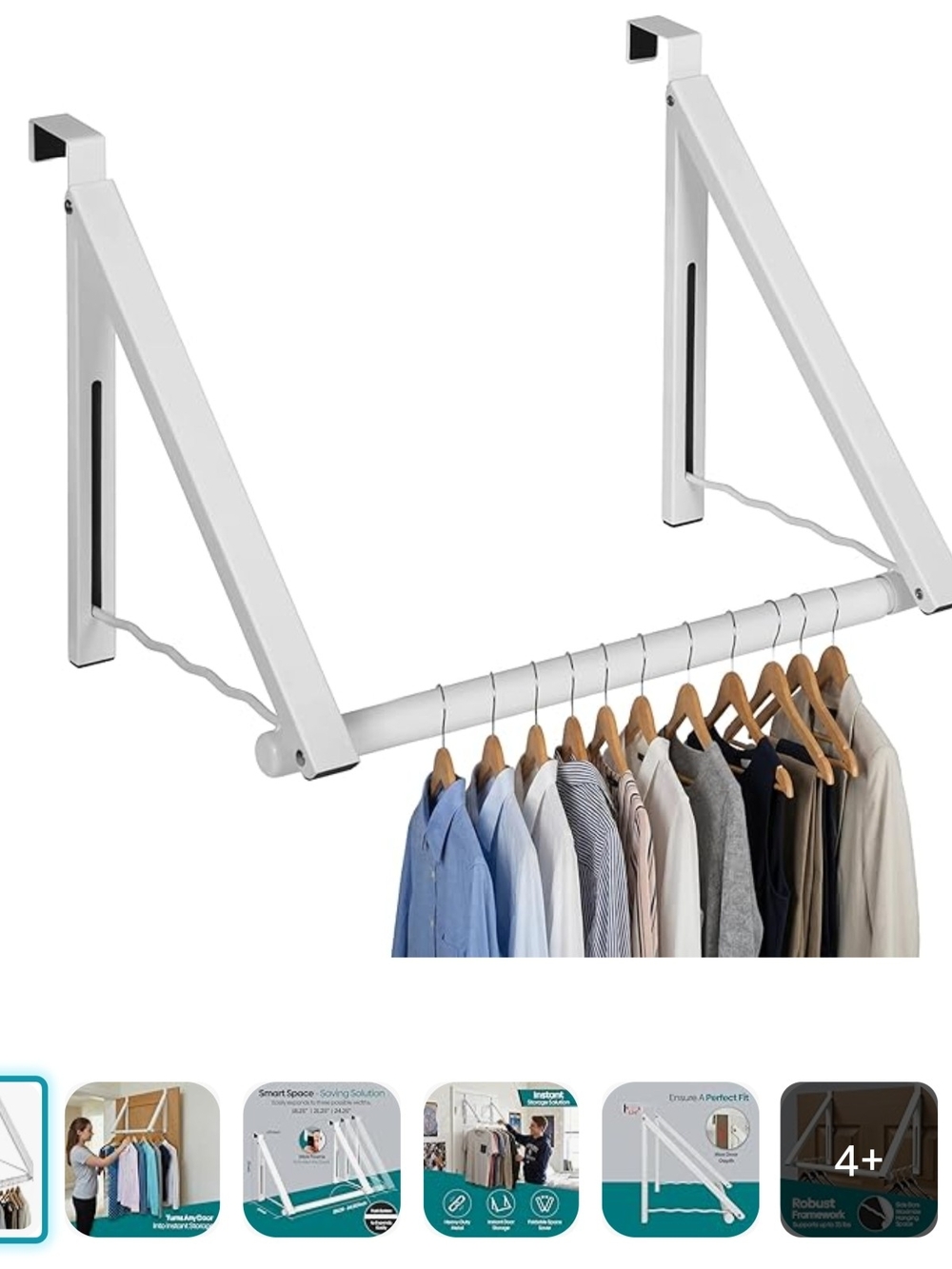White Over The Door Hanger Foldable (40)